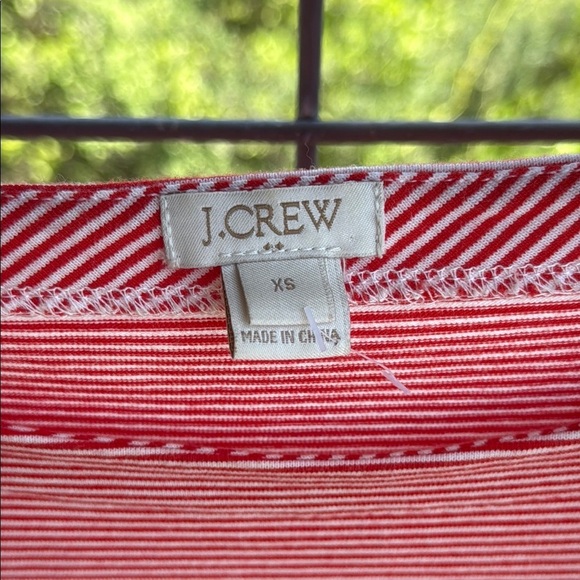 J. Crew Red and White Striped Bell Sleeve Top Size XS - Picture 2 of 5